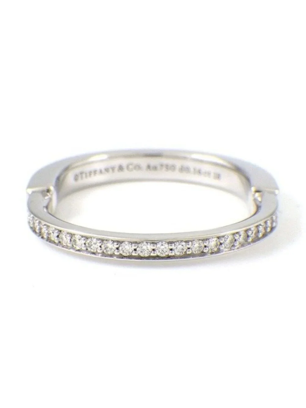 Tiffany & Co Ring Lock Half Circle Diamond 18k White Gold